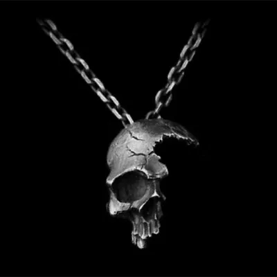 Buy 925 Silver Vintage Skull Necklace Gothic Women Men Party Band Jewelry Gifts • 3.76£