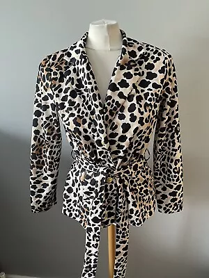 Buy Ladies AX Paris Brown Black Animal Print Belted Dressy Button Up Blazer Size 12  • 10£