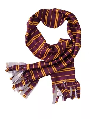 Buy New Maroon Yellow Striped Scarf Costume Halloween Fancy Dress Party Outfit UK • 3.99£