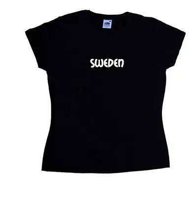 Buy Sweden Text Ladies T-Shirt • 8.99£