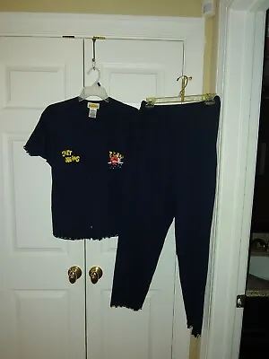 Buy Women CTW Sesame Street Sweet Dreams Elmo Navy Blue Pajamas Set Top Pants Size L • 28.41£