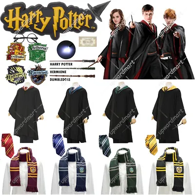 Buy Harry Potter Gryffindor Ravenclaw Slytherin Robe Cloak Costumes Scarf Hogwarts • 8.59£