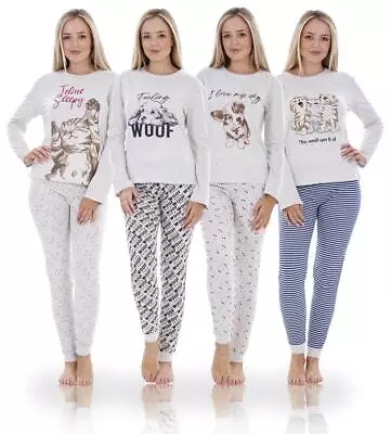 Buy Ladies I Love My Dog  Loungewear Cat Pet Cotton Rich PJ'S Pyjama Set • 11.99£