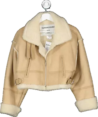 Buy Top Dressing Beige Leather Look Mustang Jacket UK M • 98.75£