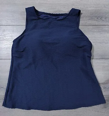 Buy Swim Top Adult Plus Size 14W Blue Unique Pattern Swim Swimwear Shirt Womens • 18£