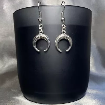 Buy Handmade Silver Boho Moon Earrings Gothic Gift Jewellery Fashion Accessory • 4.50£