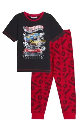 Buy Boys Hot Wheels Pyjamas Kids Racing Cars Pjs Set Short Sleeve T-Shirt Loungepant • 7.95£