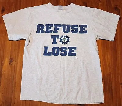 Buy VINTAGE Seattle Mariners Tee LARGE Tultex 90s 1995 MLB Baseball Refuse To Lose • 93.14£