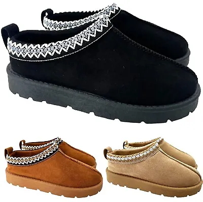 Buy Womens Ladies Slip On Slippers Warm Comfy Snugg Faux Fur Lined Shoes Boots Size • 9.95£