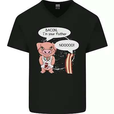Buy Bacon Im Your Father Funny Food Diet Mens V-Neck Cotton T-Shirt • 11.99£