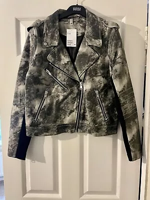 Buy H&M Acid Wash Leather Look Biker Jacket 14 • 25£