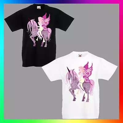 Buy Unicorn FairyTShirt T-Shirt Tee Kids Unisex Children Cute Pegasus Fantasy Fairy • 10.99£