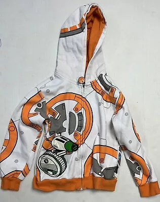 Buy Star Wars BB8 Kids Hoodie Sweater Full Zip Up Size 5/6 Disney Clothing • 6.40£