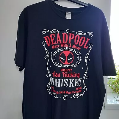 Buy Deadpool Whiskey Mens T-Shirt.  Black. Size XL • 6.50£