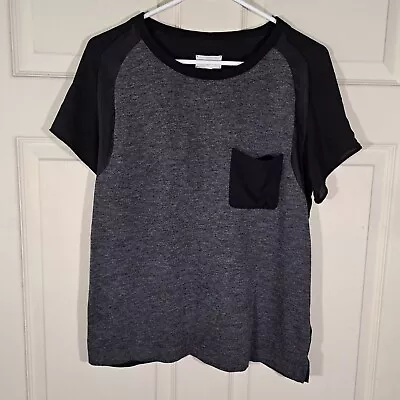 Buy Lou & Grey Womens Raglan T-Shirt Size M Gray Black W/ Chest Pocket Short Sleeves • 13.03£
