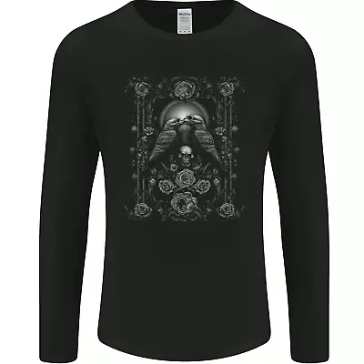 Buy Dead Crows Skulls And Flowers Goth Gothic Mens Long Sleeve T-Shirt • 11.99£