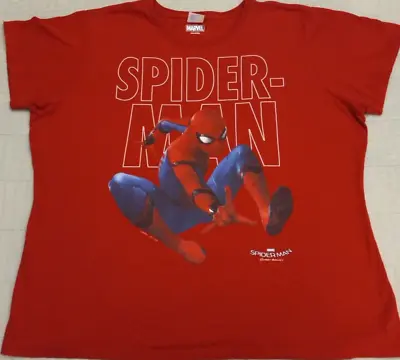 Buy Rare Print Women's 3XL Marvel Spiderman Homecoming Red Movie Promo T Shirt Top • 17.05£