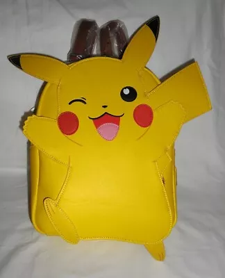 Buy :: Loungefly Pokemon PIKACHU Smiling MINI BACKPACK Faux Leather Yellow NEW :: • 66.10£