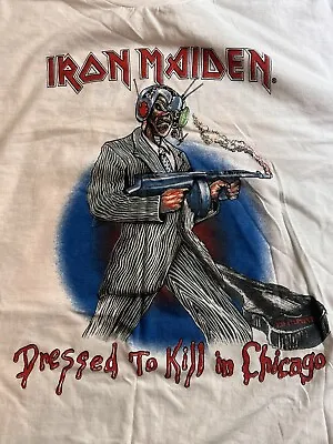 Buy Iron Maiden T-shirt DRESSED TO KILL CHICAGO Tour 1987 Somewhere In Time Size XL • 665.26£