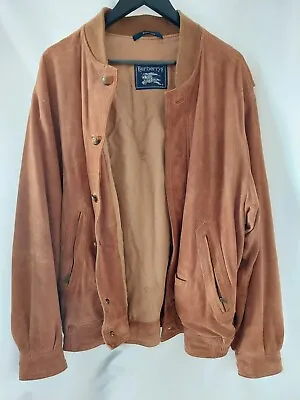 Buy Burberrys' Vintage Light Brown/ Tan Leather/Suede Bomber Jacket  • 120£