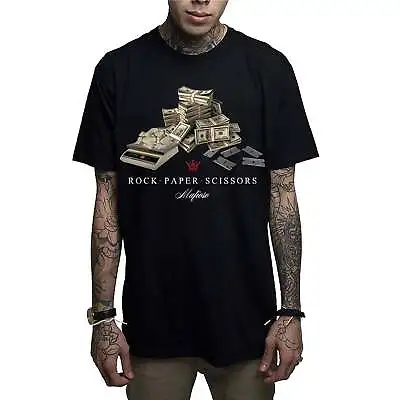 Buy Mafioso Rock Paper Scissors Mens T-Shirt Streetwear Alternative Tattoo Clothing • 28.43£