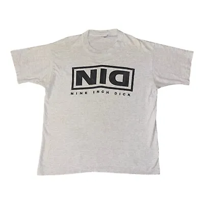 Buy Vintage Nine Inch Nails Parody T Shirt Nine Inch Dick Single Stitch Tee 90s Band • 149.99£