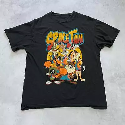 Buy Looney Tunes Space Jam T Shirt Mens Medium Black Graphic Print • 10£