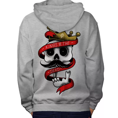 Buy Wellcoda King Of Dead Crown Skull Mens Hoodie, Evil Design On The Jumpers Back • 25.99£