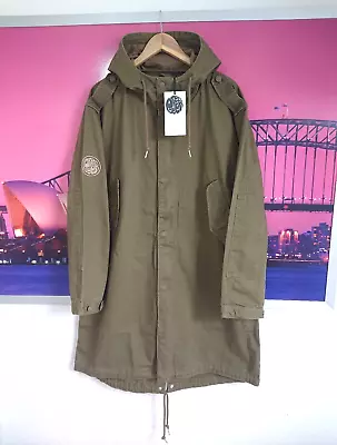 Buy Pretty Green Lomas Parka Jacket Coat Hooded Khaki | Medium / Large | RRP £195 • 94.99£