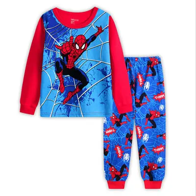 Buy Spiderman Marvel Kids Pyjamas Boys Night Wear Superhero Long Sleeve Clothes New • 7.69£