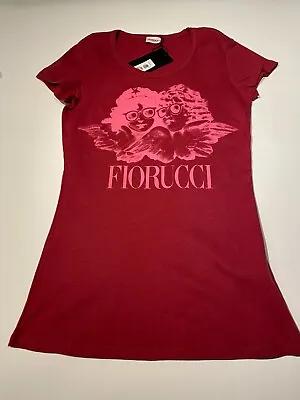 Buy Fiorucci Vintage Angels T-Shirt 5A77A5 Cherubs, Burgundy Purple D2_02 • 35£