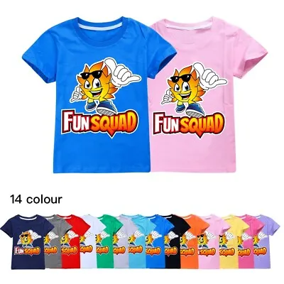 Buy Kids Boys Fun Squad Gaming Print Short Sleeve T-shirt Casual Cotton Tshirt Tops • 9.49£
