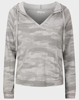Buy Ex Maurices Ladies Grey Camouflage Print Hooded Top, Pocket, Sizes Small To XXL • 18£