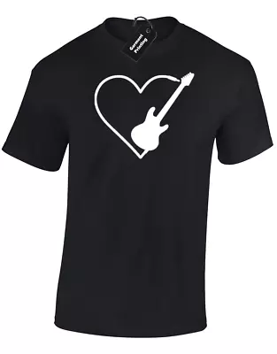 Buy Guitar Love Heart Mens T Shirt Tee Gift Present Idea For Guitar Player Musician • 7.99£