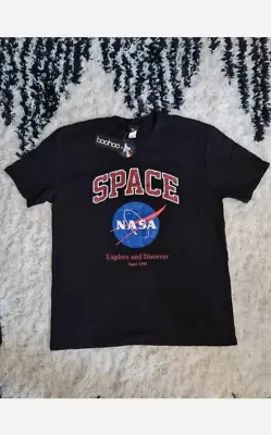 Buy Mens NASA Boohoo Black Oversized T-shirt Size M New • 9.99£