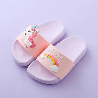 Buy Rainbow Unicorn Slippers Boys Girls Summer Kids Beach Shoes Baby Toddler Soft • 30.78£