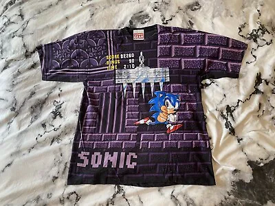 Buy Sonic The Hedgehog - Vintage Official Licensed T-shirt (c1992)  XL “Marble Zone” • 6.50£