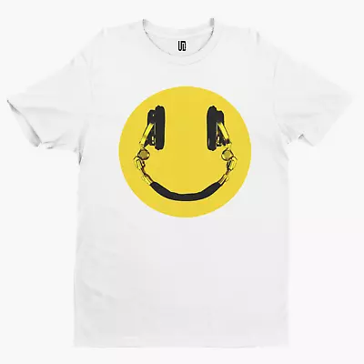 Buy Smiley Headphones T-Shirt - Cool Music Rebel Retro Legend Old School DJ • 8.39£