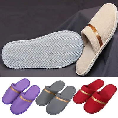 Buy Women Disposable Slippers Hotel Coral Fleece Thick Solid Soft Fashion Home Shoe! • 3.70£