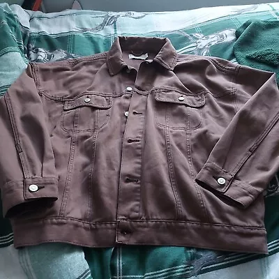 Buy Mens Light Brown Denim Style Jacket By Asos - Size Med Oversize Style  • 12£