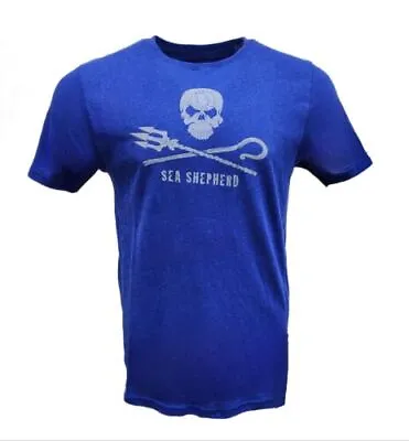 Buy HoodLamb Men's Electric Blue Sea Shepherd Hemp T-Shirt 420 NWT • 72.38£