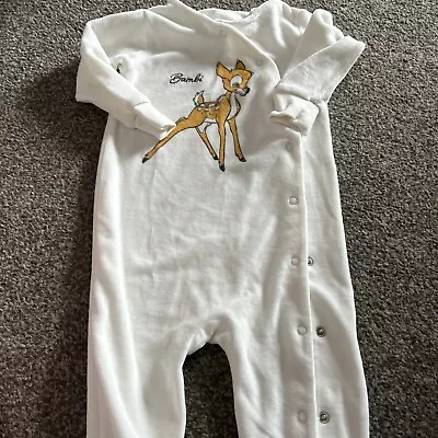 Buy 9-12 Month Sleep Suit One Piece Clothes Baby Grow Bambi Disney • 2£