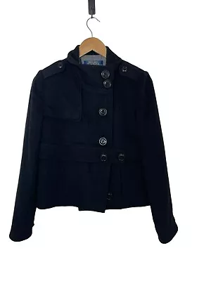Buy Millard Fillmore Womens Convertible Pea Coat Jacket Blazer Black Size Medium • 29.33£