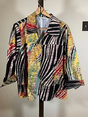 Buy Drapers & Damons Exotic Funky Zip Jacket Top Women 1X  Long Sleeve • 37.88£