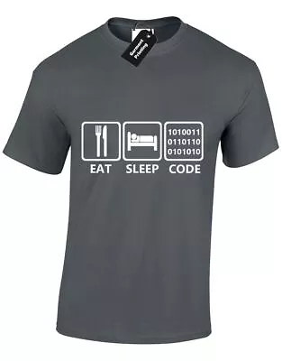 Buy Eat Sleep Code Mens T Shirt Geek Nerd Pc It Programming Coding Crowd Coder Gift • 7.99£