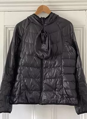 Buy Uniqlo Ultra Light Women’s Black Down Hooded Puffer Down Jacket S UK 10 EU 38 • 29.99£