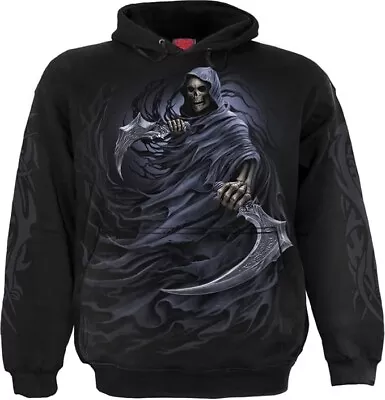 Buy Spiral Men's Hoodie Double Death Long Sleeve Grim Reaper Pocket Black Size XXL • 19.99£