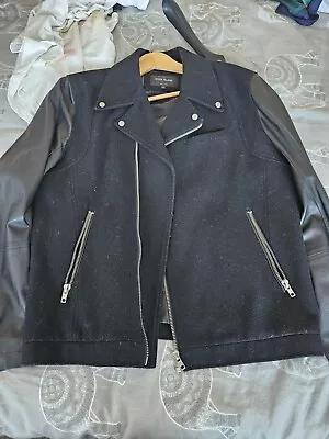 Buy Mens Fabric And Leather River Island Smart Jacket Size XL • 22£