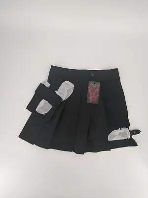 Buy New Killstar  Chaos Theory Skirt Black Size Small , Stretch Fabric, Pleated • 38.91£