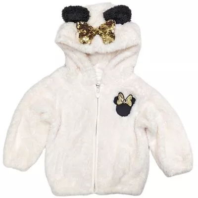 Buy Girls Minnie Mouse Snuggle Jacket Ears & Sequin Bow Ex Disney ~ 2-10 Years ~ Abg • 12.99£